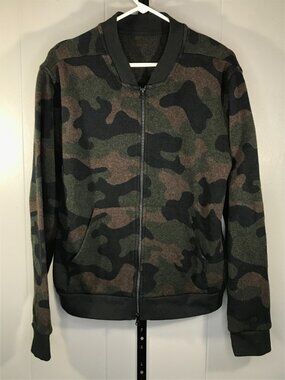 Outerknown Wool Cotton Full Zip Jacket Size LG Green Black Brown Camo
